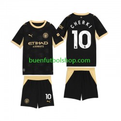 Camiseta de Fútbol Manchester City Rayan Cherki 10 2026-2027 Segunda Equipación Manga Corta Niño