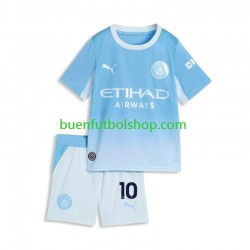 Camiseta de Fútbol Manchester City Rayan Cherki 10 2026-2027 Primera Equipación Manga Corta Niño