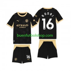 Camiseta de Fútbol Manchester City Rodri 16 2026-2027 Segunda Equipación Manga Corta Niño