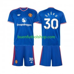 Camiseta de Fútbol Manchester United Benjamin Sesko 30 2026-2027 Segunda Equipación Manga Corta Niño