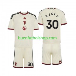 Camiseta de Fútbol Manchester United Benjamin Sesko 30 2026-2027 Tercera Equipación Manga Corta Niño
