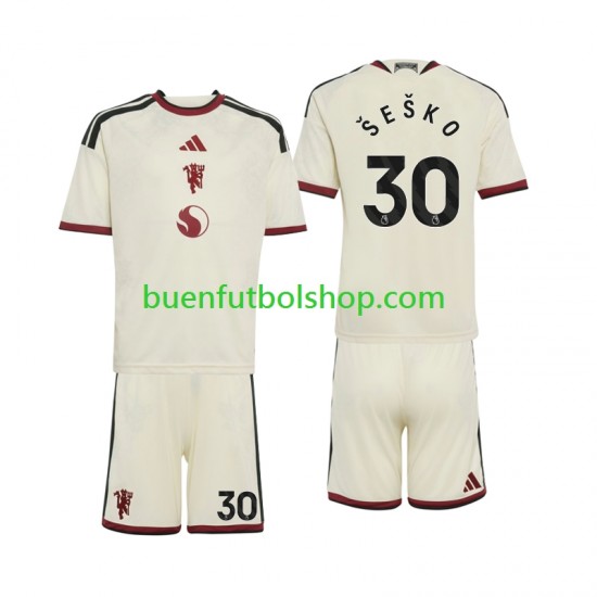 Camiseta de Fútbol Manchester United Benjamin Sesko 30 2026-2027 Tercera Equipación Manga Corta Niño