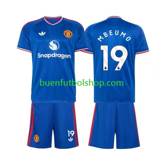 Camiseta de Fútbol Manchester United Bryan Mbeumo 19 2026-2027 Segunda Equipación Manga Corta Niño