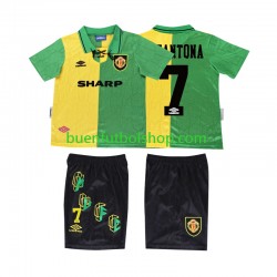 Camiseta de Fútbol Manchester United CANTONA 7 Retro 1992 1994 Tercera Equipación Manga Corta Niño