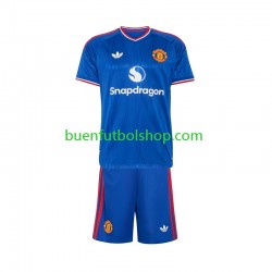 Camiseta de Fútbol Manchester United 2026-2027 Segunda Equipación Manga Corta Niño