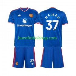 Camiseta de Fútbol Manchester United Kobbie Mainoo 37 2026-2027 Segunda Equipación Manga Corta Niño