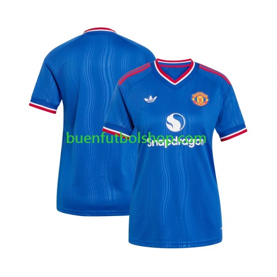 Camiseta de Fútbol Manchester United 2026-2027 Segunda Equipación Manga Corta para Mujer