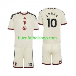 Camiseta de Fútbol Manchester United Matheus Cunha 10 2026-2027 Tercera Equipación Manga Corta Niño