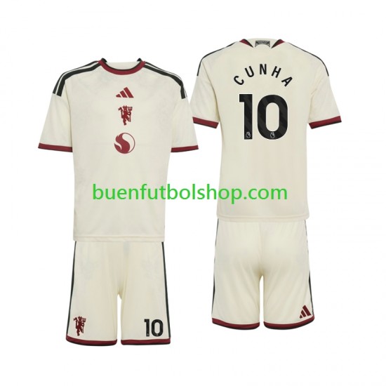 Camiseta de Fútbol Manchester United Matheus Cunha 10 2026-2027 Tercera Equipación Manga Corta Niño