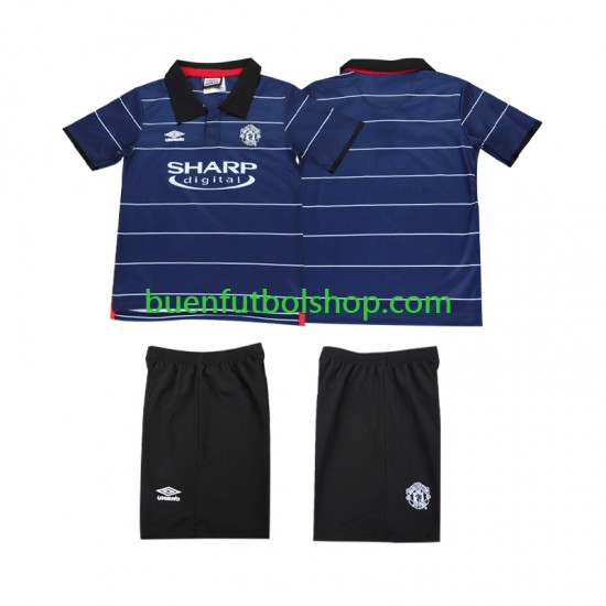 Camiseta de Fútbol Manchester United Retro 1999 2000 Segunda Equipación Manga Corta Niño Camiseta de Fútbol Manchester United Retro 1999 2000 Segunda Equipación Manga Corta Niño