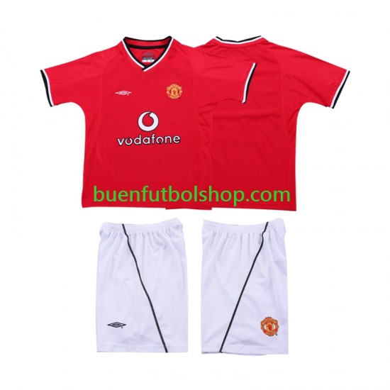 Camiseta de Fútbol Manchester United Retro 2000 2002 Primera Equipación Manga Corta Niño Camiseta de Fútbol Manchester United Retro 2000 2002 Primera Equipación Manga Corta Niño