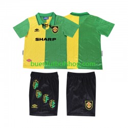 Camiseta de Fútbol Manchester United Retro 1992 1994 Tercera Equipación Manga Corta Niño