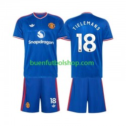 Camiseta de Fútbol Manchester United Youri Tielemans 18 2026-2027 Segunda Equipación Manga Corta Niño