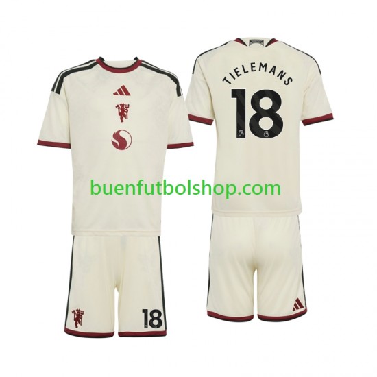 Camiseta de Fútbol Manchester United Youri Tielemans 18 2026-2027 Tercera Equipación Manga Corta Niño