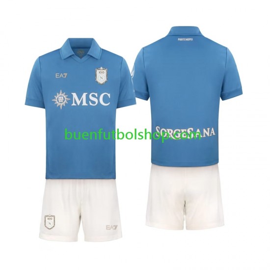 Camiseta de Fútbol Napoli 2026-2027 Primera Equipación Manga Corta Niño