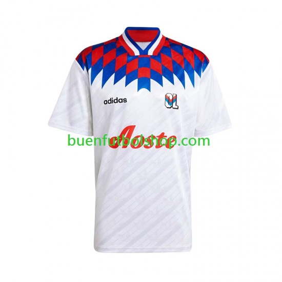 Camiseta de Fútbol Olympique de Lyon Retro 1995 1996 Primera Equipación Manga Corta Hombre