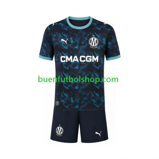 Camiseta de Fútbol Olympique de Marsella 2026-2027 Segunda Equipación Manga Corta Niño