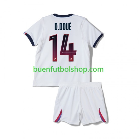 Camiseta de Fútbol Paris Saint-Germain Desire Doue 14 2026-2027 Segunda Equipación Manga Corta Niño