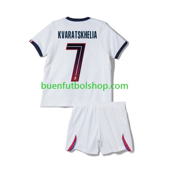 Camiseta de Fútbol Paris Saint-Germain Khvicha Kvaratskhelia 7 2026-2027 Segunda Equipación Manga Corta Niño