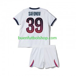 Camiseta de Fútbol Paris Saint-Germain Matvey Safonov 39 2026-2027 Segunda Equipación Manga Corta Niño