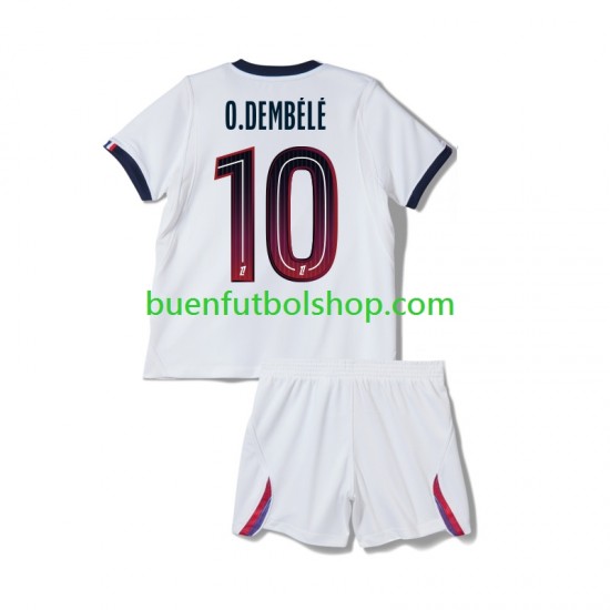 Camiseta de Fútbol Paris Saint-Germain Ousmane Dembele 10 2026-2027 Segunda Equipación Manga Corta Niño