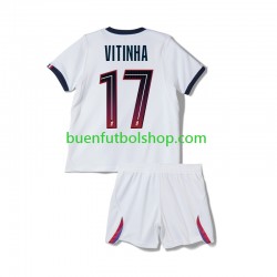 Camiseta de Fútbol Paris Saint-Germain Vitinha 17 2026-2027 Segunda Equipación Manga Corta Niño