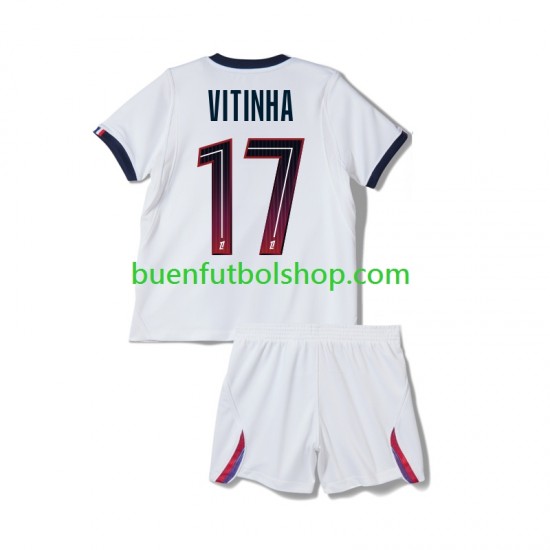 Camiseta de Fútbol Paris Saint-Germain Vitinha 17 2026-2027 Segunda Equipación Manga Corta Niño