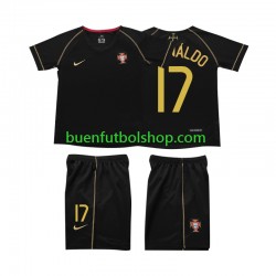 Camiseta de Fútbol Portugal Cristiano Ronaldo 17 Retro 2006 Segunda Equipación Manga Corta Niño