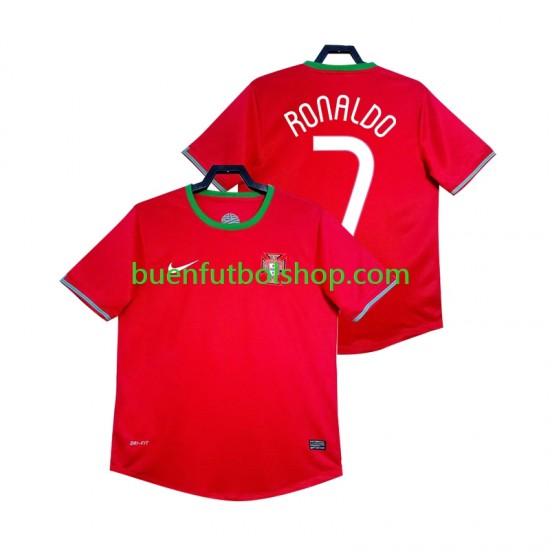 Camiseta de Fútbol Portugal Cristiano Ronaldo 7 Retro 2012 Primera Equipación Manga Corta Hombre