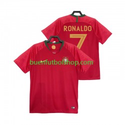 Camiseta de Fútbol Portugal Cristiano Ronaldo 7 Retro 2018 Primera Equipación Manga Corta Hombre
