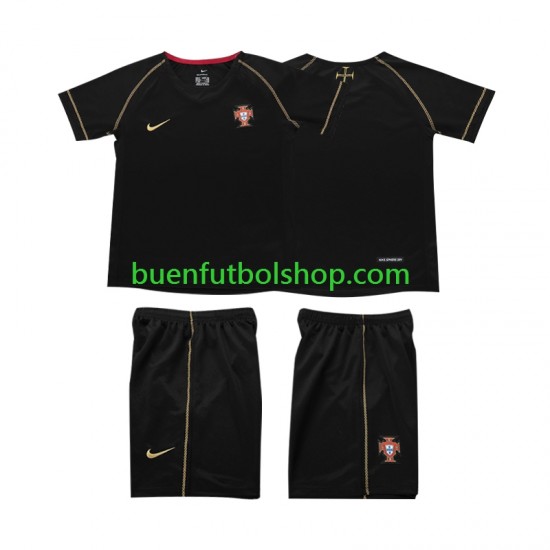 Camiseta de Fútbol Portugal Retro 2006 Segunda Equipación Manga Corta Niño