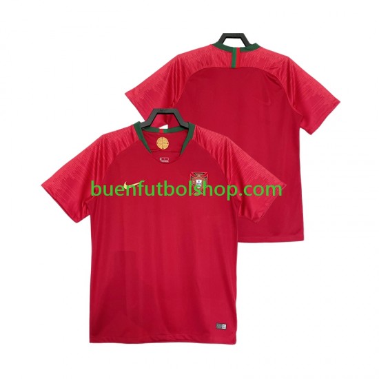 Camiseta de Fútbol Portugal Retro 2018 Primera Equipación Manga Corta Hombre