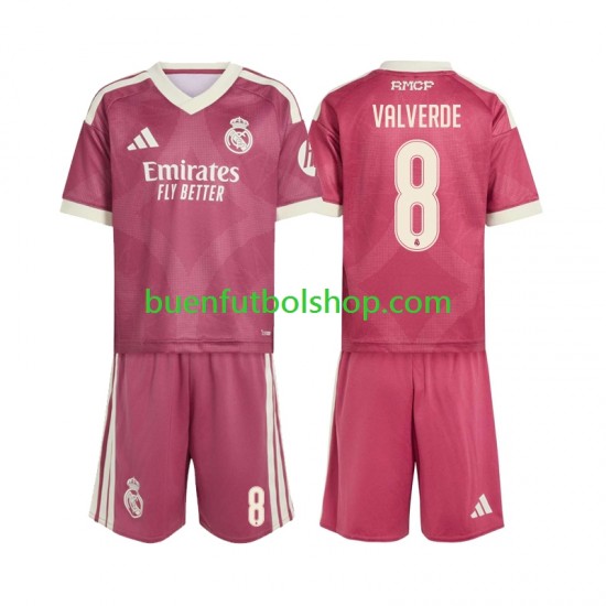 Camiseta de Fútbol Real Madrid Federico Valverde 8 2026-2027 Tercera Equipación Manga Corta Niño