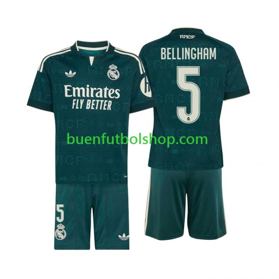 Camiseta de Fútbol Real Madrid Jude Bellingham 5 2026-2027 Segunda Equipación Manga Corta Niño