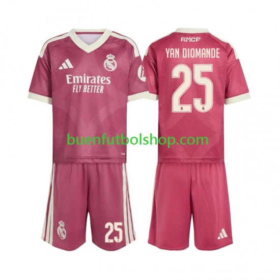 Camiseta de Fútbol Real Madrid Yan Diomande 25 2026-2027 Tercera Equipación Manga Corta Niño