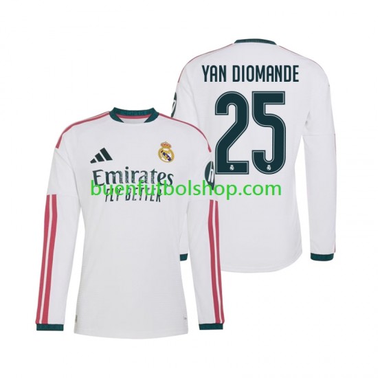 Camiseta de Fútbol Real Madrid Yan Diomande 25 2026-2027 Primera Equipación Manga Larga Hombre