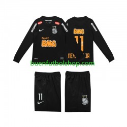 Camiseta de Fútbol Santos NEYMAR JR 11 Retro Classic 2012 2013 Segunda Equipación Manga Larga Niño