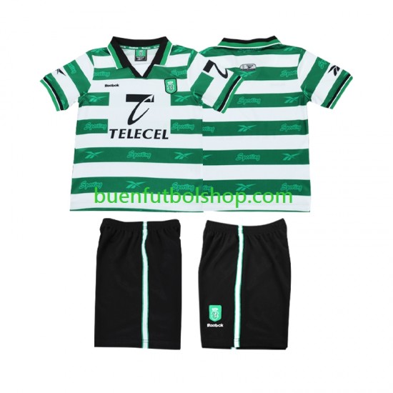 Camiseta de Fútbol Sporting CP Retro 1999 2000 Primera Equipación Manga Corta Niño Camiseta de Fútbol Sporting CP Retro 1999 2000 Primera Equipación Manga Corta Niño