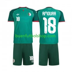 Camiseta de Fútbol Argelia Mohamed Amoura 18 2026 Segunda Equipación Manga Corta Niño