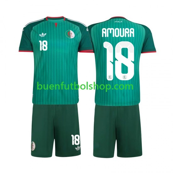 Camiseta de Fútbol Argelia Mohamed Amoura 18 2026 Segunda Equipación Manga Corta Niño