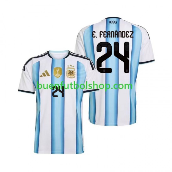 Camiseta de Fútbol Argentina Enzo Fernandez 24 World Cup 2026 Primera Equipación Manga Corta Hombre