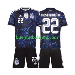 Camiseta de Fútbol Argentina Franco Mastantuono 22 World Cup 2026 Segunda Equipación Manga Corta Niño