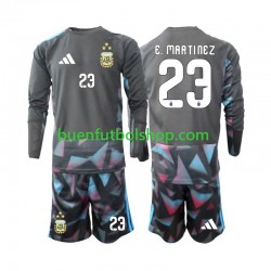 Camiseta de Fútbol Argentina Portero Emiliano Martinez 23 World Cup 2026 Primera Equipación Manga Larga Niño