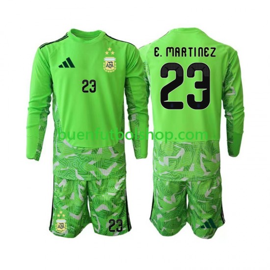 Camiseta de Fútbol Argentina Portero Emiliano Martinez 23 World Cup 2026 Tercera Equipación Manga Larga Niño