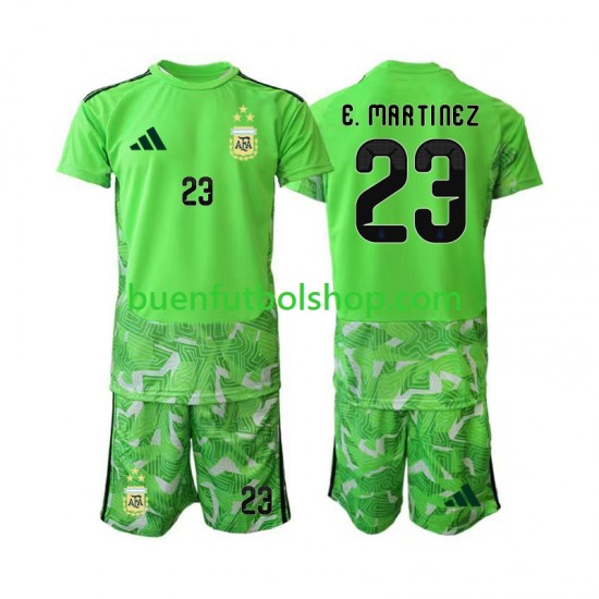 Camiseta de Fútbol Argentina Portero Emiliano Martinez 23 World Cup 2026 Tercera Equipación Manga Corta Niño