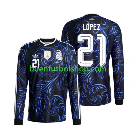Camiseta de Fútbol Argentina Jose Manuel Lopez 21 World Cup 2026 Segunda Equipación Manga Larga Hombre