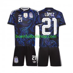Camiseta de Fútbol Argentina Jose Manuel Lopez 21 World Cup 2026 Segunda Equipación Manga Corta Niño