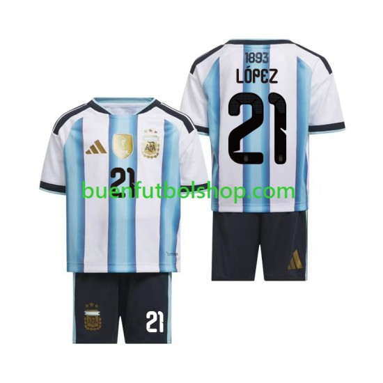 Camiseta de Fútbol Argentina Jose Manuel Lopez 21 World Cup 2026 Primera Equipación Manga Corta Niño
