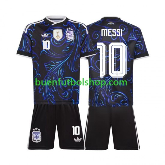 Camiseta de Fútbol Argentina Lionel Messi 10 World Cup 2026 Segunda Equipación Manga Corta Niño