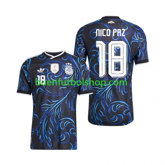 Camiseta de Fútbol Argentina Nico Paz 18 World Cup 2026 Segunda Equipación Manga Corta Hombre